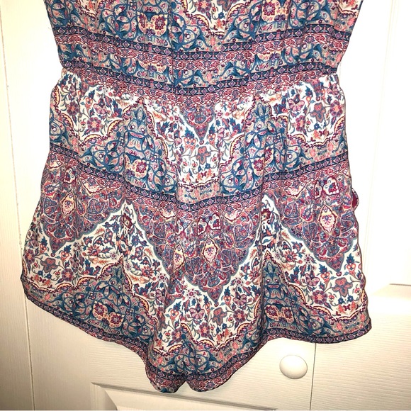 Floral Boho Open Shoulder Malena Romper Large - Picture 11 of 16